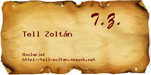 Tell Zoltán névjegykártya