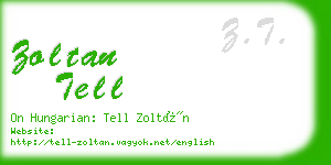 zoltan tell business card